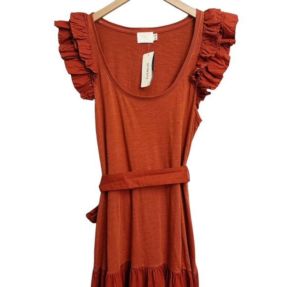 NWT Nation LTD Everleigh Frilly Ruffle Midi Dress - Picture 5 of 9
